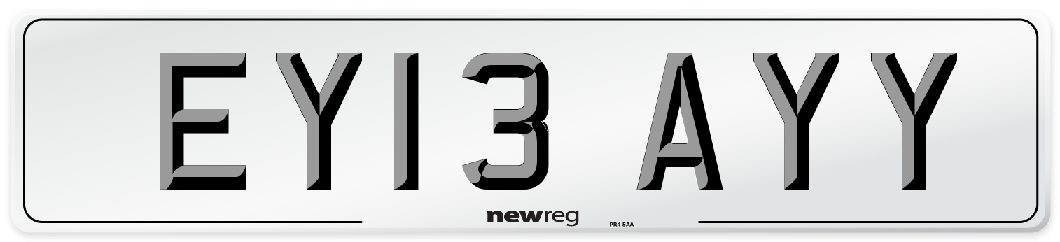 EY13 AYY Number Plate from New Reg